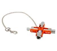 Bahco BAHMK9 Switch Cabinet Multi-Fitting 9-Way Master Key, Colour