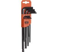 Bahco BE-9770 Metric Long Ball End Hex L-Key Set, 9 Piece Tool Set with Extended