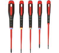 Bahco BE-9872SL Ergo 5 Piece VDE Insulated Slimline SL/PZ/TX Screwdriver Set