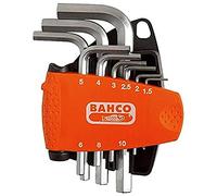 Bahco BE-9878 Hex Key Set 9 Piece | Metric Nickel Plated Allen Keys | Nickel plated metric Allen key set with corrosion resistance and compact holder
