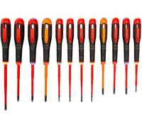 Bahco BE-9878SL Ergo 12 Piece VDE Insulated Slim Blade Screwdriver Set SL/PH/PZ/TX