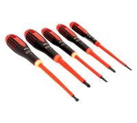 Bahco BE-9881S BAH9881S Insulated Ergo Screwdriver Set, 5 Piece SL/PH, Multi