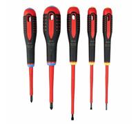 Bahco BE-9882S ERGO 5 Piece VDE 1000V Insulated Screwdriver Set Pozi - Slotted