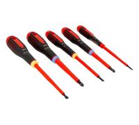 Bahco BE-9882S Ergo 5 Piece VDE 1000V Insulated Screwdriver Set Slotted & Pozi