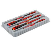 Bahco BE-9882SL Ergo 5 Piece Slim VDE Insulated Slotted & Pozi Screwdriver Set