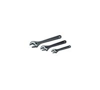 Bahco BHADJUST 3 ADJ3 Set of 3 Adjustable Wrenches (8070/8071 / 8072), Grey, 16 degree head angle