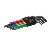 Bahco C1997LM/9P 9 Piece Metric Long Ball End Coloured Hexagon Allen Key Set 1.5-10mm