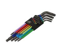 Bahco C1997lm/9p Metric Long Ball End Coloured Hex L-key Set, 9 Piece