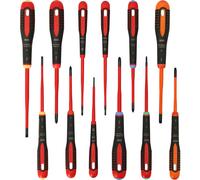 Bahco BE-9878SL ERGO 12 Piece VDE Insulated Slim Screwdriver Set SL/PH/PZ/TX