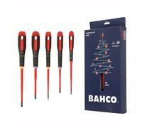 Bahco BE-9882S Insulated Ergo VDE Screwdriver Set, Slotted/Pozidriv, 5 Pieces