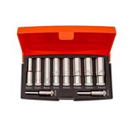 Bahco Metric Deep Socket Set 10 Piece 1/4in Drive Polypropylene Case S0810L