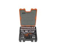 Bahco Metric Imperial Socket Set 1/4 & 1/2in Drive Single Hex 77 Piece S800