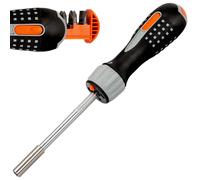 Bahco Ergo 1/4" Ratchet Screwdriver With Magnetic Bit Holder & 6 Bits,808050 XMS