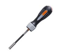 Bahco 808050L Ratcheting Screwdriver LED Light + 6 Bits Slotted Pozi Phillips