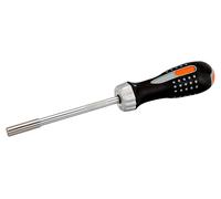Bahco Ratcheting Screwdriver 1/4in Hex, 6 Bits, & Magnetic Bit Holder - 808050