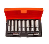 Bahco Deep Socket Set S0810L - 1/4in Drive, 10-Piece Metric