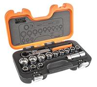 Bahco S140T Pass-Trough Socket Set, Multi-Colour, Set of 14 Piece