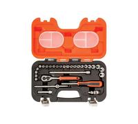 BAHCO 29 Piece 1/4" Drive Ratchet Socket Set 4mm-13mm With Screwdriver Bits S290