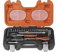 Bahco S290 Socket Set 29 Piece | 1/4in Drive Metric Socket Kit | 29 piece socket set | Chrome vanadium construction | Dynamic Drive sockets | Compact workshop kit