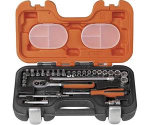 Bahco S290 Socket Set 29 Piece | 1/4in Drive Metric Socket Kit | 29 piece socket set | Chrome vanadium construction | Dynamic Drive sockets | Compact workshop kit