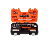 Bahco S330AF BHS330AF Socket Set, Multi-Colour, 1/4 Plus 3/8-Inch, Set of 34 Pieces