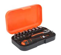 Bahco S34MC8H 1/4" Drive Metric Socket & Ratchet Screwdriver Bit Set 4-14mm