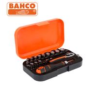 Bahco 34-Piece Socket & Bit Set - 1/4" Drive | Chrome Vanadium Steel | Professional Tool Kit with Ratchet, Sockets & Accessories | Ideal for DIY, Automotive & Mechanical Tasks