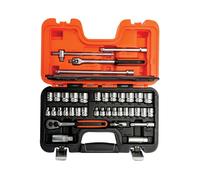 Bahco S380 Socket Set, Metric 3/8" Drive, 38 Pieces, Orange