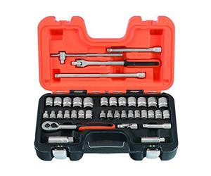 Bahco S380 Socket Set 38 Piece | 3/8in Drive Metric AF Set | 38 piece socket set | Metric and AF sockets | Spark plug sockets included | Workshop ready kit