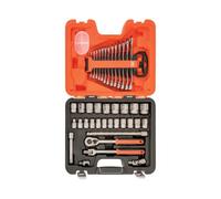 Bahco 40 Piece Socket Set with 2477 Toolbox | 1/2in Drive Metric Kit Trade