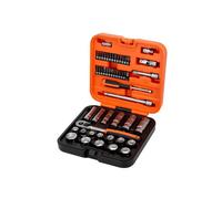 Bahco S51Mc3H 3/8In Drive Standard And Deep Socket & 1/4In Bit Set, 51 Piece - S51Mc3H - Perfect For Mechanics
