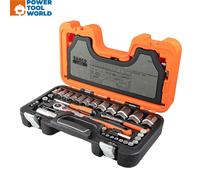 Bahco S560 1/4" & 1/2" Drive Ratchet and Socket Set 56 Pcs