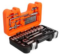 Bahco S560MH 56 Piece 1/4" & 1/2" Drive Metric Bi-Hex Socket & Metal Handle Ratchet Set