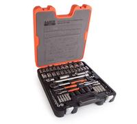 Bahco Metric Imperial Socket Set 1/4 & 1/2in Drive Single Hex 77 Piece S800