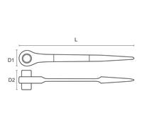 Bahco SC2RM-19-22 Scaffolding Ratchet 19/22mm Dynamic Drive Conica...