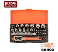 BlueSpot 1/4" dr 25pc Metric Drive Ratchet Socket Screwdriver Bit Set 4-13mm