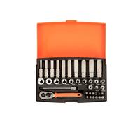 Bahco Sl25l 1/4in Deep Drive Socket Set, 37 Piece