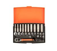 Bahco Sl25L Deep Drive Socket Set 37 Piece Metric 1/4In Bahsl25L