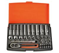 Bahco Sl25L Deep Drive Socket Set 37 Piece Metric 1/4In Bahsl25L