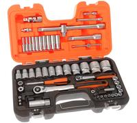 Bahco S560 1/4" and 1/2" Square Drive Socket Set with Metric Profile and Ratchet