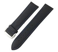 BAHDB 19mm 20mm 21mm 22mm Nylon Canvas Watch band Leather Watch Strap，For Seamaster Diver 300 Series Replace(Black blue,20mm Silver buckle)