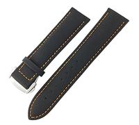BAHDB 19mm 20mm 21mm 22mm Nylon Canvas Watch band Leather Watch Strap，For Seamaster Diver 300 Series Replace(Black orange,22mm Rose buckle)