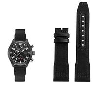 BAHDB 20mm 21mm 22mm Nylon Leather Watchband，For IWC Le Petit Prince Big Pilot IW3777 Black Sport Canvas Watch Strap