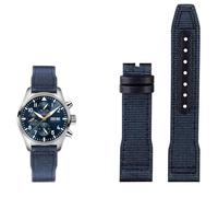 BAHDB 20mm 21mm 22mm Nylon Leather Watchband，For IWC Le Petit Prince Big Pilot IW3777 Black Sport Canvas Watch Strap