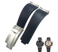 BAHDB 20mm 21mm Rubber Short Buckle Watchband Fit For Rolex Daytona Submariner Role OYSTERFLEX Yacht Master Small Wrist Silicone Strap