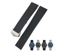 BAHDB 20mm 22mm Natural Rubber Watchband,For TAG Watch Heuer Aquaracer 300 500 Diving Strap Sports Wristband(Black silver,20mm(41mm Dial))