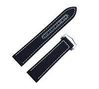 BAHDB 20mm 22mm Nylon Canvas Watch Band For Omega Strap Seamaster 300 AT150 Fabric Leather AQUA TERRA150 Watchband Deployment Buckle(Blk Silver Buckle,20mm)