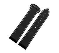 BAHDB 20mm 22mm Rubber Silicone Watch Bands For Omega Seamaster 300 speedmaster Strap Watchband Men's watch Accessories(Black whitte black,22mm)