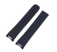 BAHDB 20mm Rubber Watch Band For Omega Strap Seamaster 300 AT150 Aqua Terra Ultra Light 8900 Steel Buckle Watchband Bracelets(Blk Orange,Without Buckle)