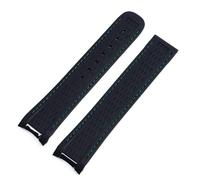 BAHDB 20mm Watchband Curved End Silicone Rubber Watch band For Omega Strap Seamaster 300 AQUA TERRA AT150 Ultra Light 8900 Buckle(Blk Green,Gold Buckle)
